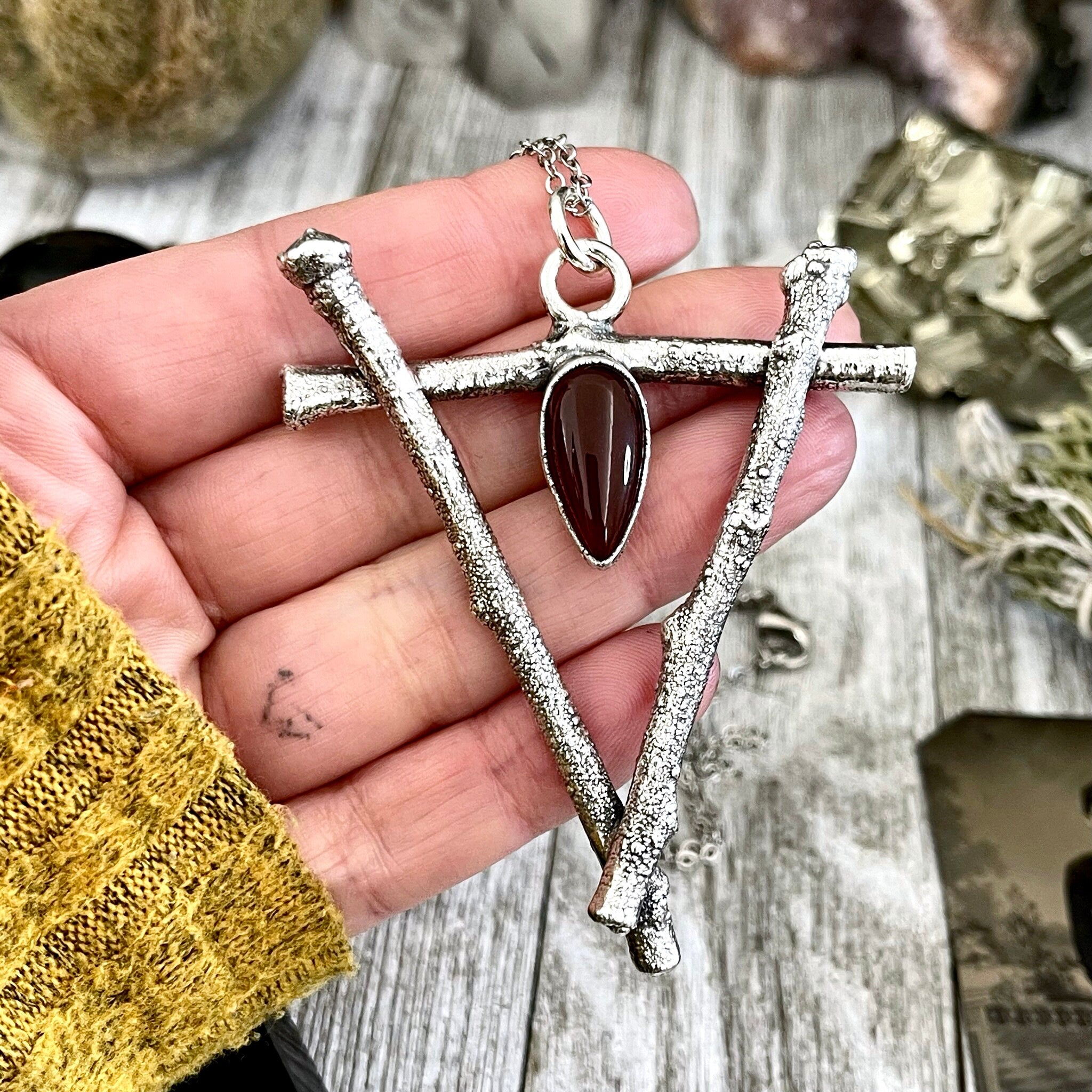 Carnelian Pendant Necklace, Wire Wrapped Carnelian Crystal W